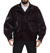 Dolce & Gabbana Bordeaux Nylon Collared Men Coat Jacket -   -  Dolce & Gabbana.